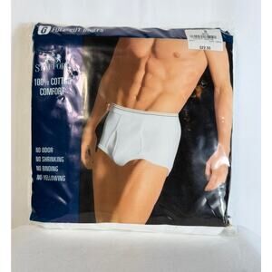 Vtg Stafford 6 Pack Full Cut Briefs Size 36 White 100% Cotton - 6pcs